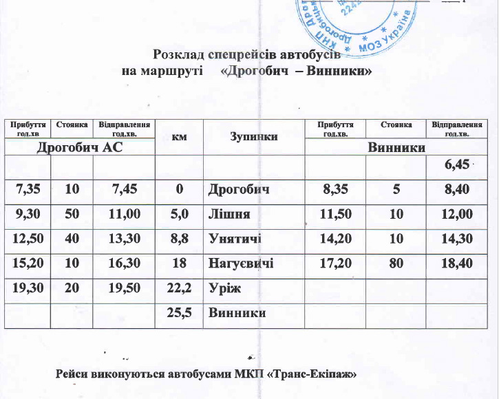 DrogMedia Спецрейси у Трускавець, Борислав та села: оприлюднено графік спеціальних пасажирських перевезень